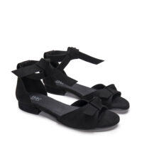 Chiara Zwarte platte vegan sandalen - Afbeelding 3