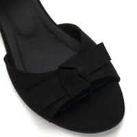 Chiara Zwarte platte vegan sandalen - Afbeelding 4