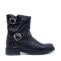 Gabri - Zwarte bikerlaars met metalen klinknagels