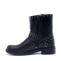 Gabri - Zwarte bikerlaars met metalen klinknagels - Afbeelding 3