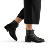 Ivy zwarte vegan enkellaarzen met veters - Afbeelding 2