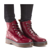 Trina Bordeaux - Enkellaarsjes met veters - Afbeelding 2