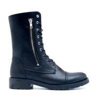 Zaira Black - Middelhoge laars met rits