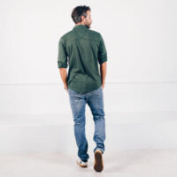 Overhemd – Biologisch katoen – donker groen - Afbeelding 5