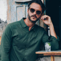 Overhemd – Biologisch katoen – donker groen - Afbeelding 3