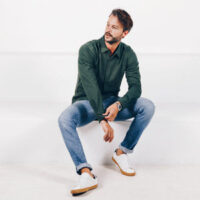 Overhemd – Biologisch katoen – donker groen - Afbeelding 4