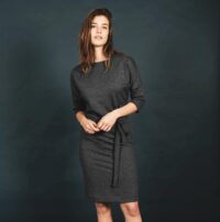 Jurk – gerecyclede sweatshirt stof – grijs melangeº - Afbeelding 4