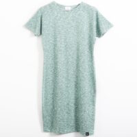 Jurk – gerecycled katoen – groen/wit melange - Afbeelding 3