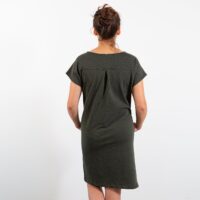 Jurk – gerecycled katoen – Army groen melange