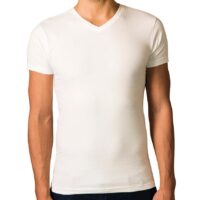 2 x T-shirt Basic – Biologisch katoen – wit – V – hals