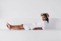 Blouse – jurk – gerecycled katoen en linnen – wit - Afbeelding 8