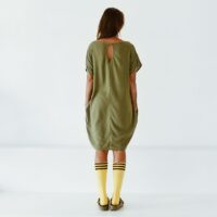 Jurk – gerecyclede linnen blend – army - Afbeelding 4