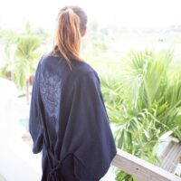 Kimono – barong – navy blauw - Afbeelding 2