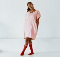 Jurk – gerecyclede linnen blend – roze - Afbeelding 2