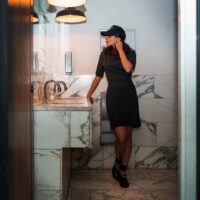 Jurk – gerecyclede sweatshirt stof – grijs melangeº