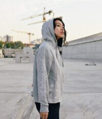 Earthling – Crop Hoodie – Heather Grey - Afbeelding 5