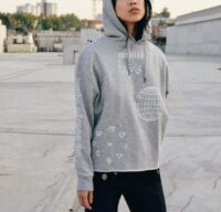 Earthling – Crop Hoodie – Heather Grey - Afbeelding 7