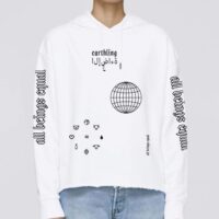 Earthling – Crop Hoodie – White - Afbeelding 10