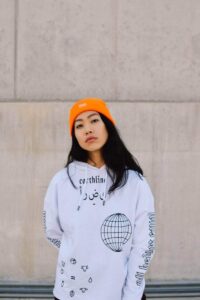 Earthling – Crop Hoodie – White - Afbeelding 3