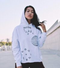 Earthling – Crop Hoodie – White - Afbeelding 2