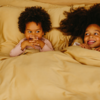 Bamboe hoeslaken okergeel 180 x 200 x 30 cm - Afbeelding 5