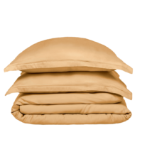Bamboe dekbedovertrek okergeel 240 x 220 cm