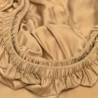 Bamboe hoeslaken okergeel 90 x 210 x 30 cm - Afbeelding 3