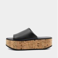 Geigi Flatforms Black grape leather sandals