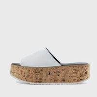 Geigi Flatforms White grape leather sandals