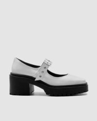 Squared Mary Jane Pumps White made of Vegea grape leather - Afbeelding 11