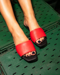 Mellow Slides Red vegan slides made of corn leather - Afbeelding 3