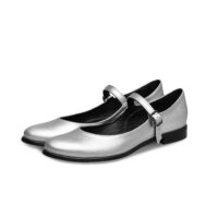 Mary Jane Pumps Silver ballerinas made of Vegea grape leather