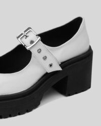 Squared Mary Jane Pumps White made of Vegea grape leather -outlet - Afbeelding 3