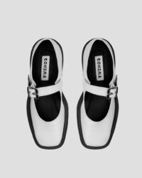 Squared Mary Jane Pumps White made of Vegea grape leather -outlet - Afbeelding 2