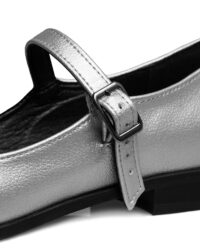 Mary Jane Pumps Silver ballerinas made of Vegea grape leather - Afbeelding 6