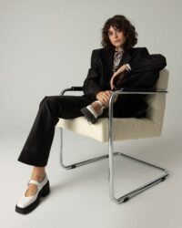 Squared Mary Jane Pumps White made of Vegea grape leather - Afbeelding 5