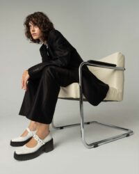 Squared Mary Jane Pumps White made of Vegea grape leather - Afbeelding 7