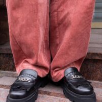 Chunky Loafers Black Grape Leather Loafers