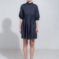 Felice Linen Dress in Asphalt
