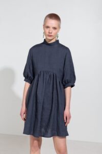 Felice Linen Dress in Asphalt - Afbeelding 4