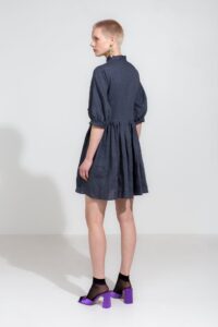 Felice Linen Dress in Asphalt - Afbeelding 5