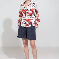 Bari Linen Shorts in Asphalt