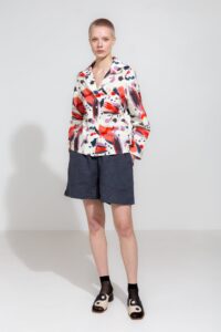 Bari Linen Shorts in Asphalt