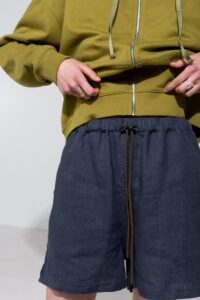 Bari Linen Shorts in Asphalt - Afbeelding 3
