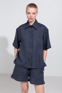 Lenu Linen Shirt in Asphalt