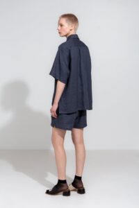 Bari Linen Shorts in Asphalt - Afbeelding 4