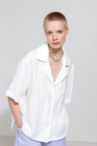 Kalila Linen Shirt in White - Afbeelding 11