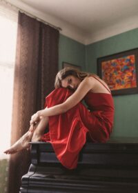 LULU midi dress in red