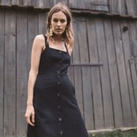 LUCA dress in textured twill