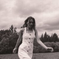 LUCA dress in white denim